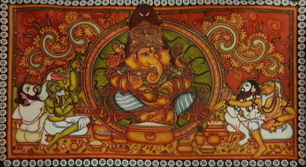 Faithstoneart, mokuhanga woodblock, Six-armed Ganesha, Standing Ganesha Ganesha Remover newest of obstacles, Buddha woodblocks, Ganesha