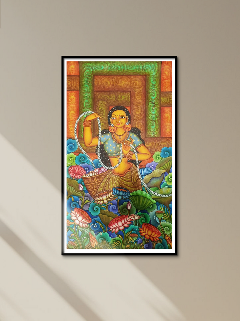 Buy Lady With Flowers Kerala Mural Painting Online