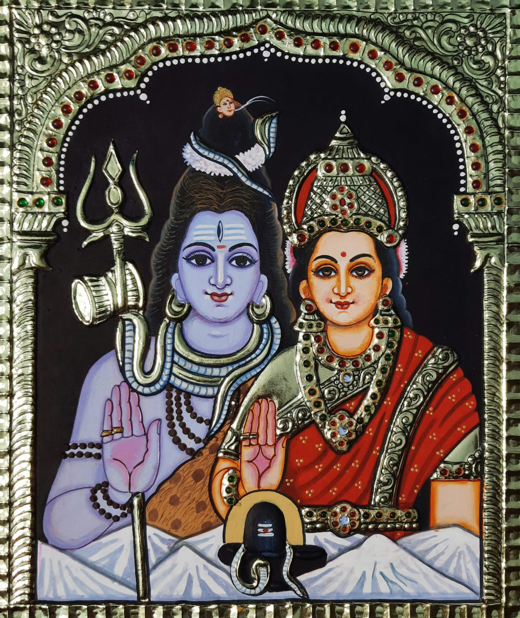 Shiva Parvati drawing | durga puja special drawing | Navaratri drawing |  Traditional drawing - YouTube