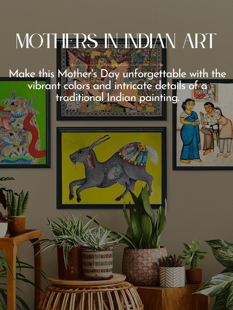 Mothers in Indian Art- Handpainted Paintings for Mother's Day