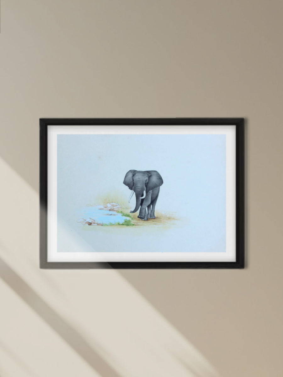 Shop An Elephant in Wild Miniature Painting by Mohan Prajapati