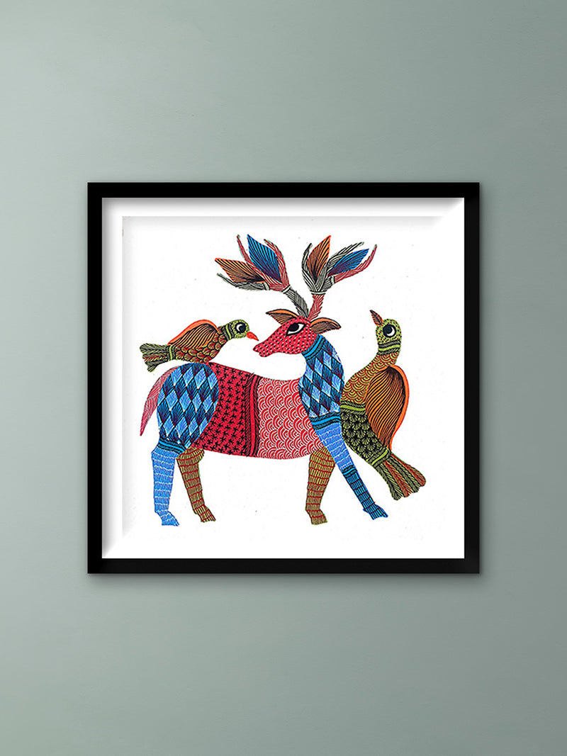 Buy Deer and Birds in Gond by Kailash Pradhan