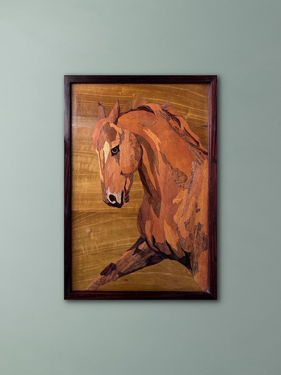 Buy Horse in Wood Inlay by Mohan Kumar