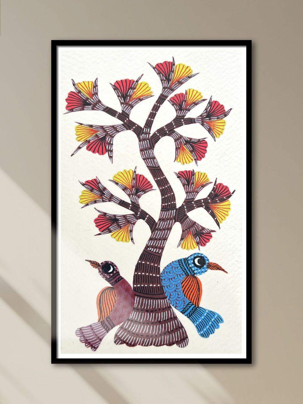 Shop Tree and 2 Birds In Gond by Kailash Pradhan