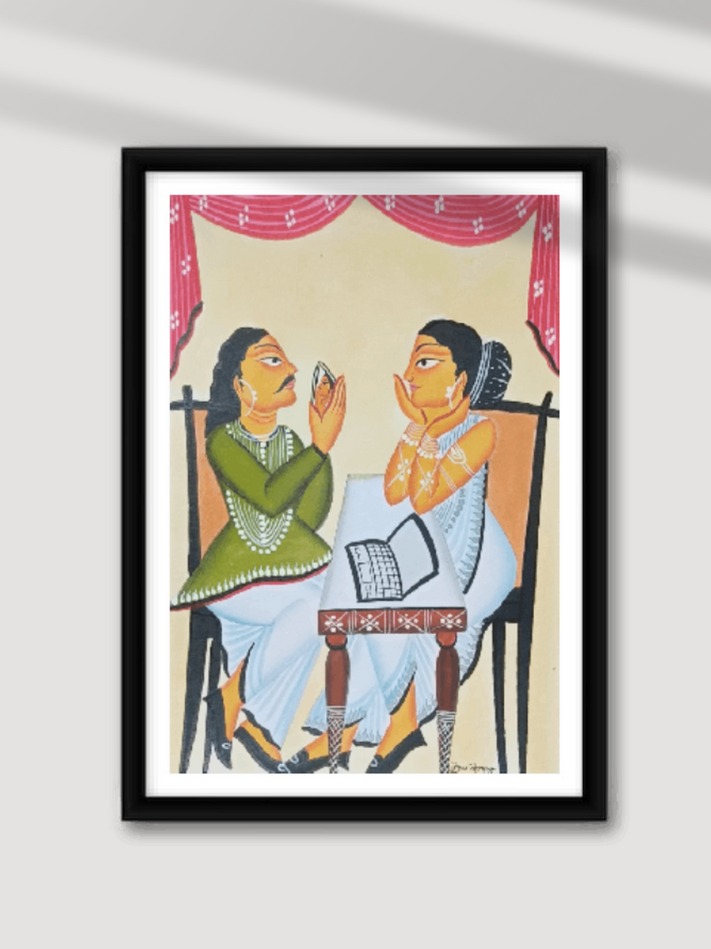 Shop Man and Woman in Kalighat by Uttam Chitrakar