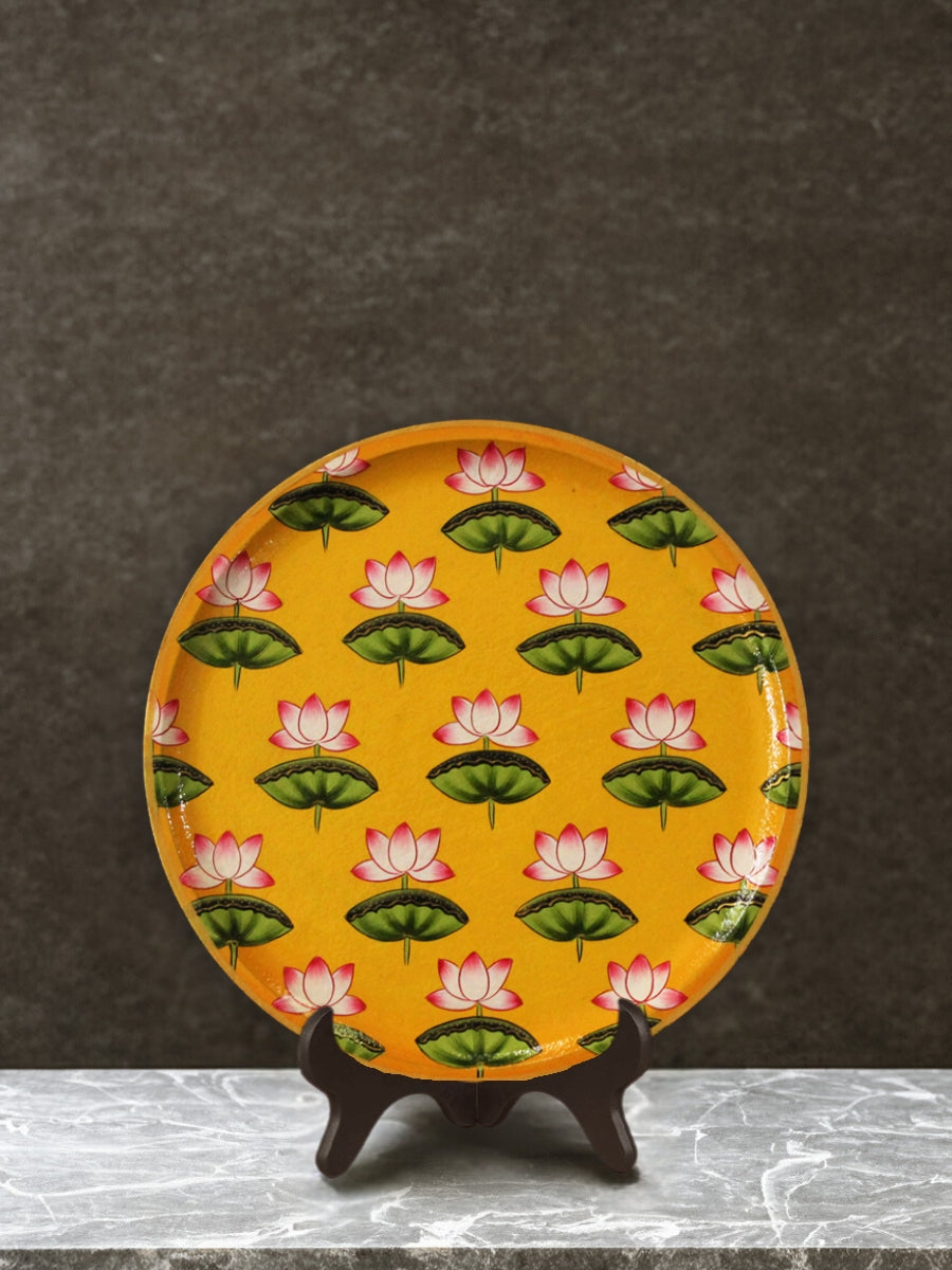 Shop 8 Yellow Lotuses Pichwai Wall Décor Plate