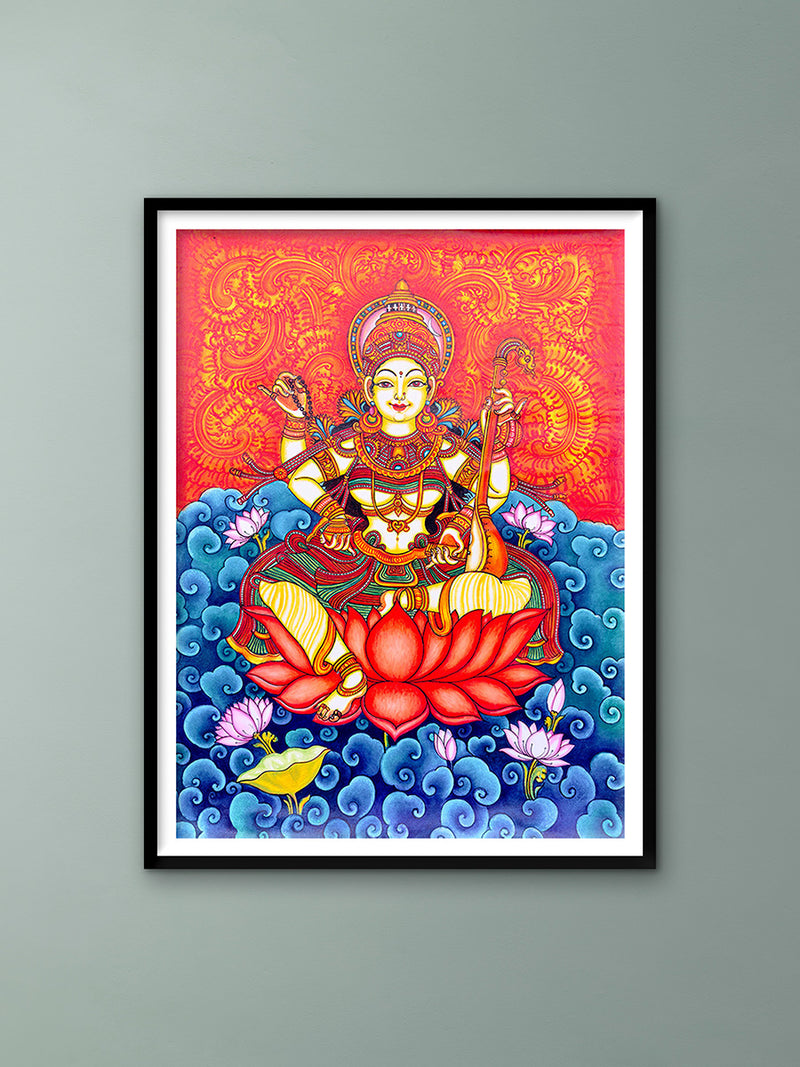 Shop Goddess Saraswati In Kerala Mural by Adarsh