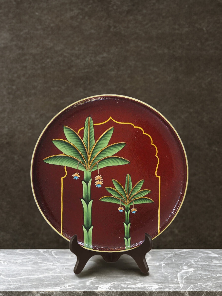 Shop Hand-painted Contemporary Pichwai Wall Décor Plate - Banana Tree