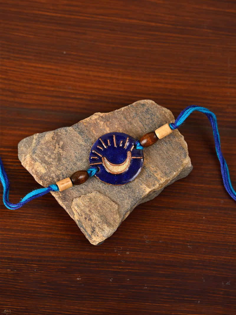 Shop Handcrafted Chanda Copper Enamel Rakhi by EkiBeki