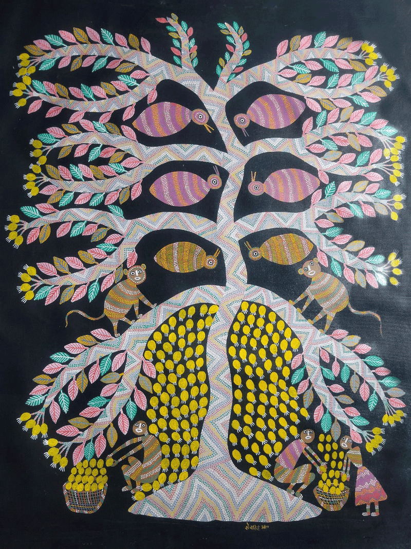 Buy Tree of life Bhil art by Shersingh Bhabor