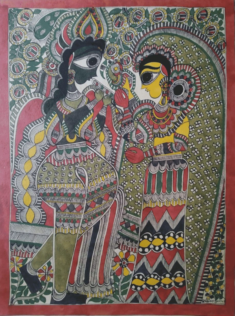 Buy Goddess Durga in Madhubani by Naina Creation