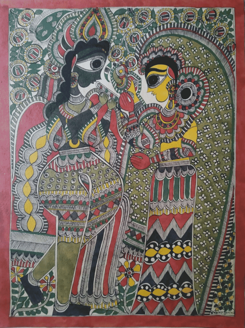 Buy Goddess Durga in Madhubani by Naina Creation