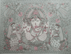 Buy Lord Ganesha with wives in Madhubani by Naina Creation