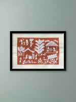 Shop A Rural Countryside, Warli Art by Dilip Bahotha