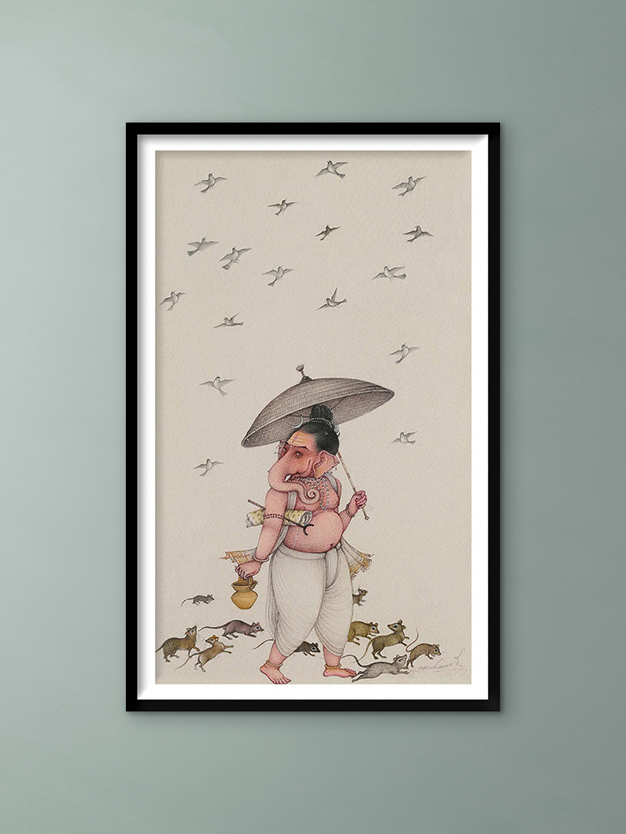 Shop Brahmachari Ganesha: Bikaner Art Print by Mahaveer Swami