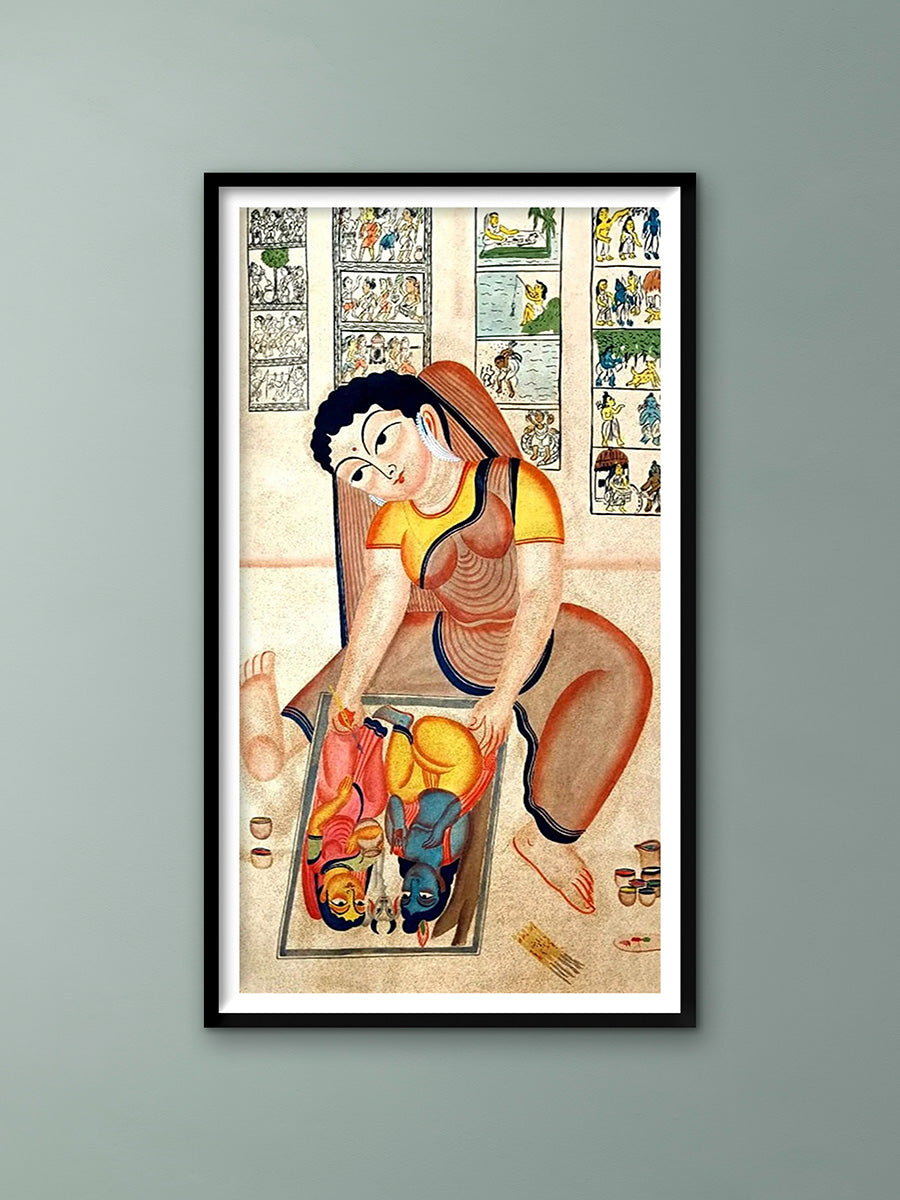 Shop Devotion in Painting Kalighat Painting by Bapi Chitrakar