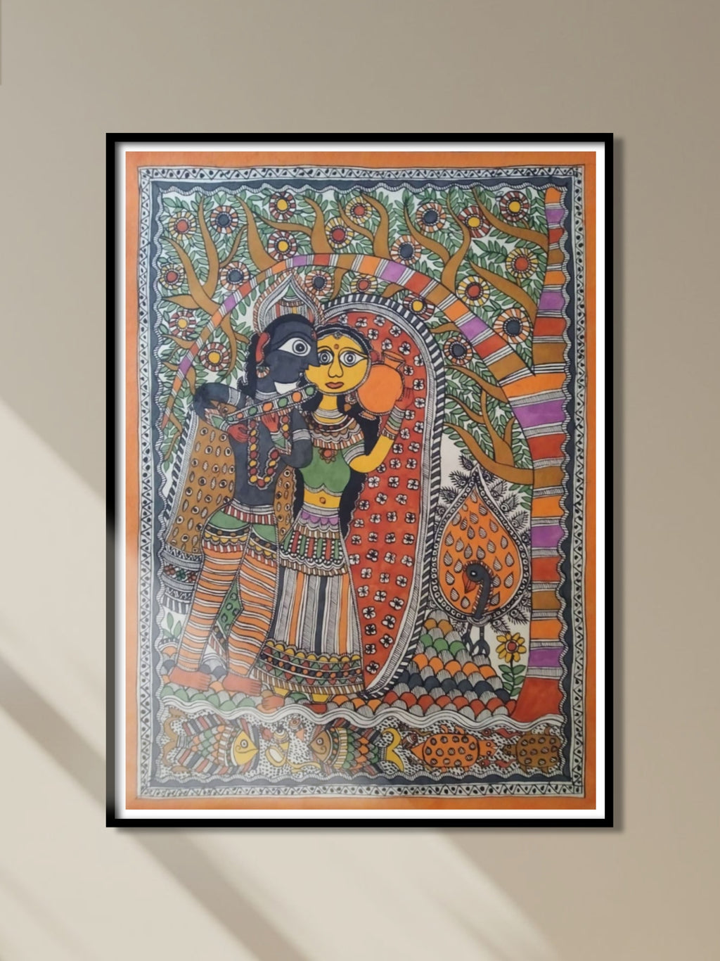 Shop Krishna with Radha, in Madhubani from Naina Creation