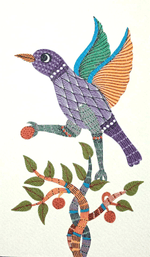 Buy Bird and Fruit in Gond by Kailash Pradhan