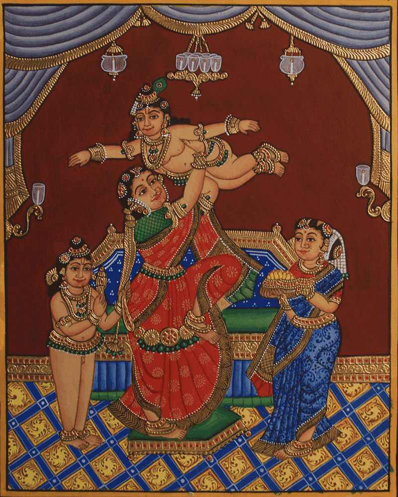 Buy Krishna's Playfulness with Yashoda In Mysore Tanjore By Dr. J Dundaraja
