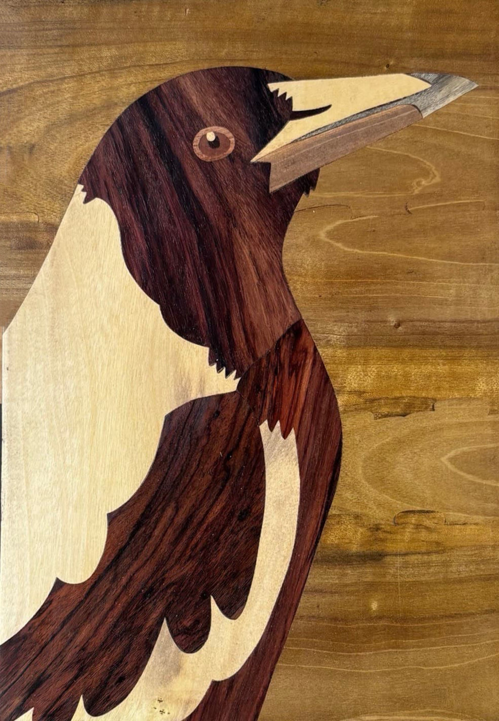 Australian Bird in Wood Inlay by Mohan Kumar