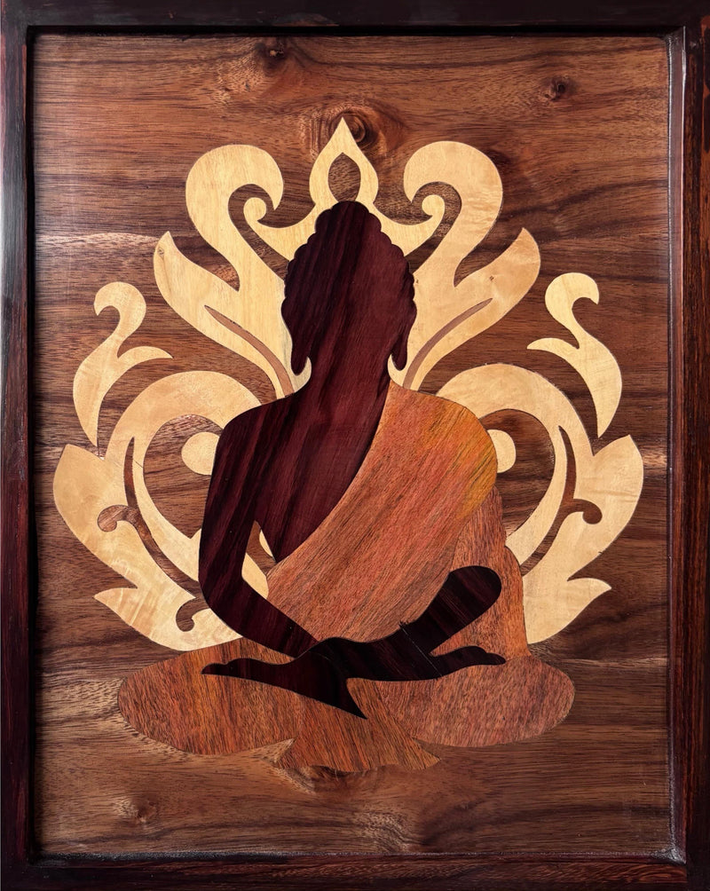 Purchase Buddha in Wood Inlay by Mohan Kumar