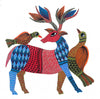 Deer and Birds in Gond by Kailash Pradhan For sale