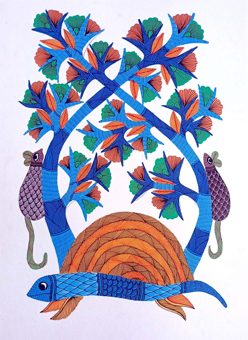 Buy Earth's Vibrancy in Gond by Kailash Pradhan