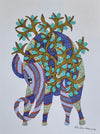 Elephant in Gond by Saroj Venkat Shyam for Sale