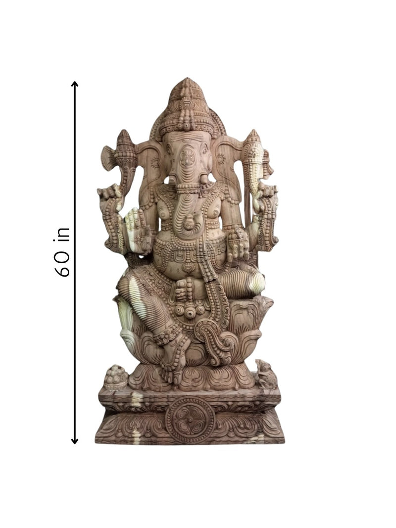 Buy Ganesha in Wood carving by K.P. Dharmaian