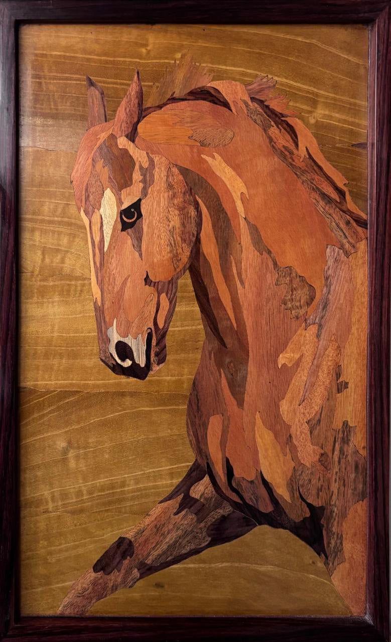 Order Horse in Wood Inlay by Mohan Kumar