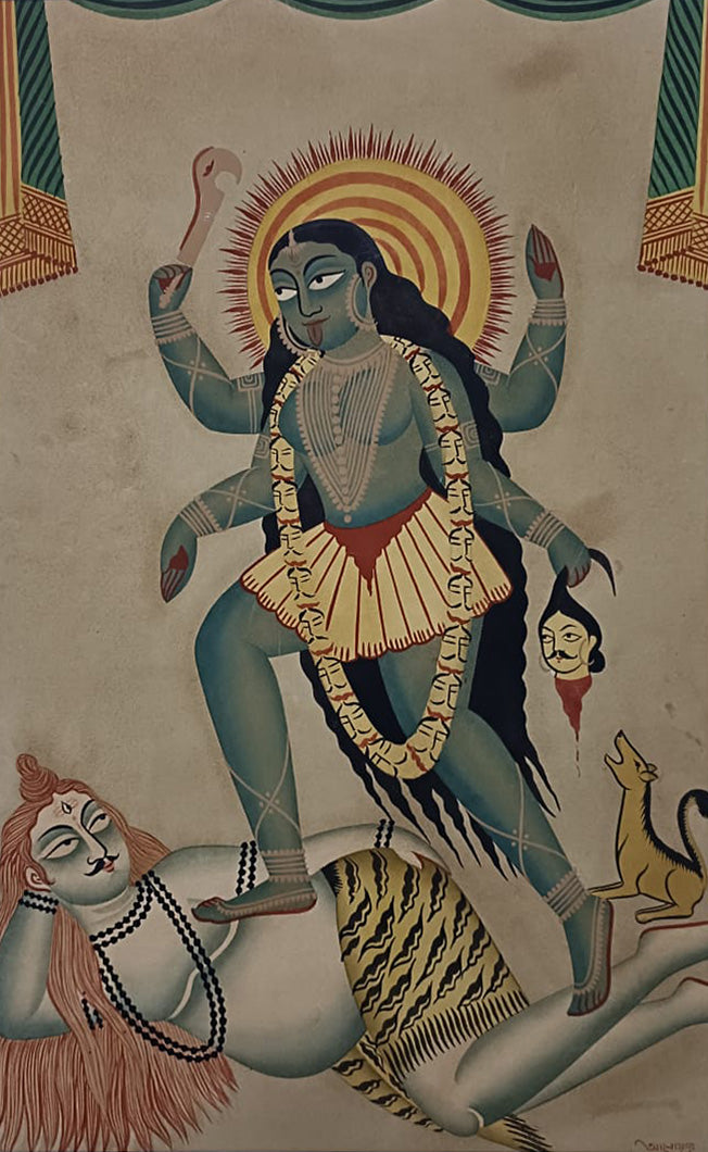 Kaali Maa in Kalighat by Anwar Chitrakar art