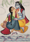 Krishna and Radha In Kalighat by Anwar Chitrakar for paiting