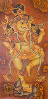 Lord Ganesha in Kerala Mural by Jijulal