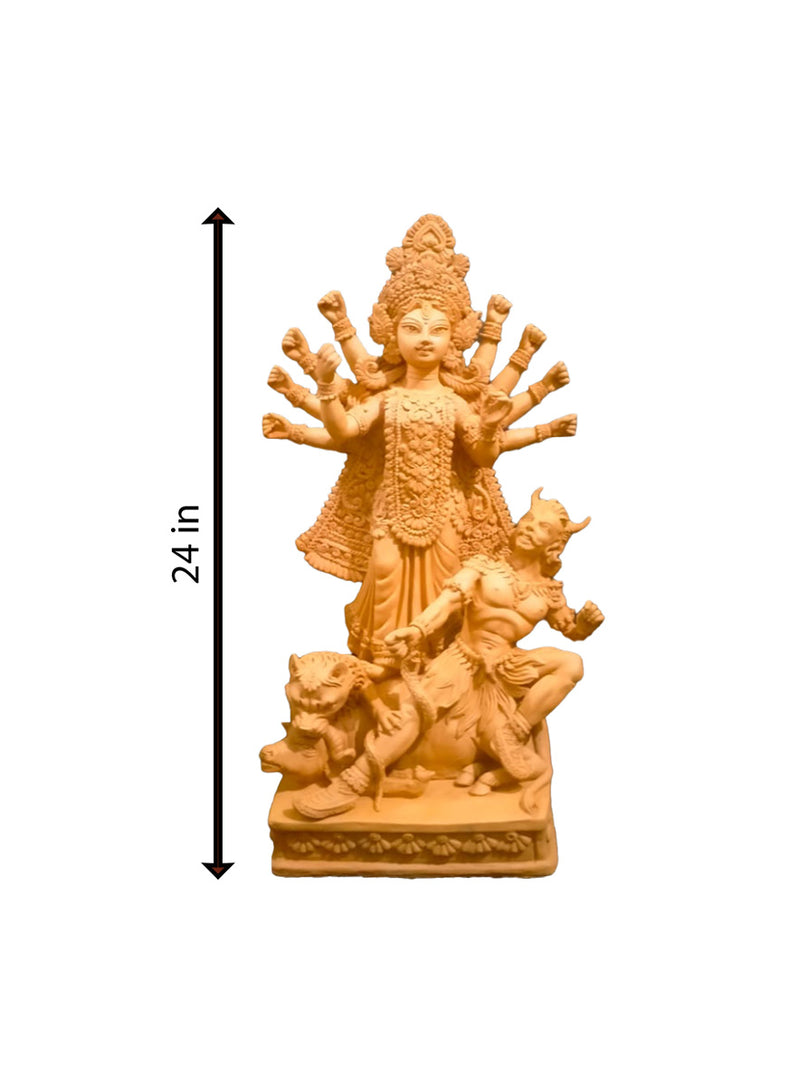 Mahishasuramardini in Terracotta by Dolun Kundu  for Sale