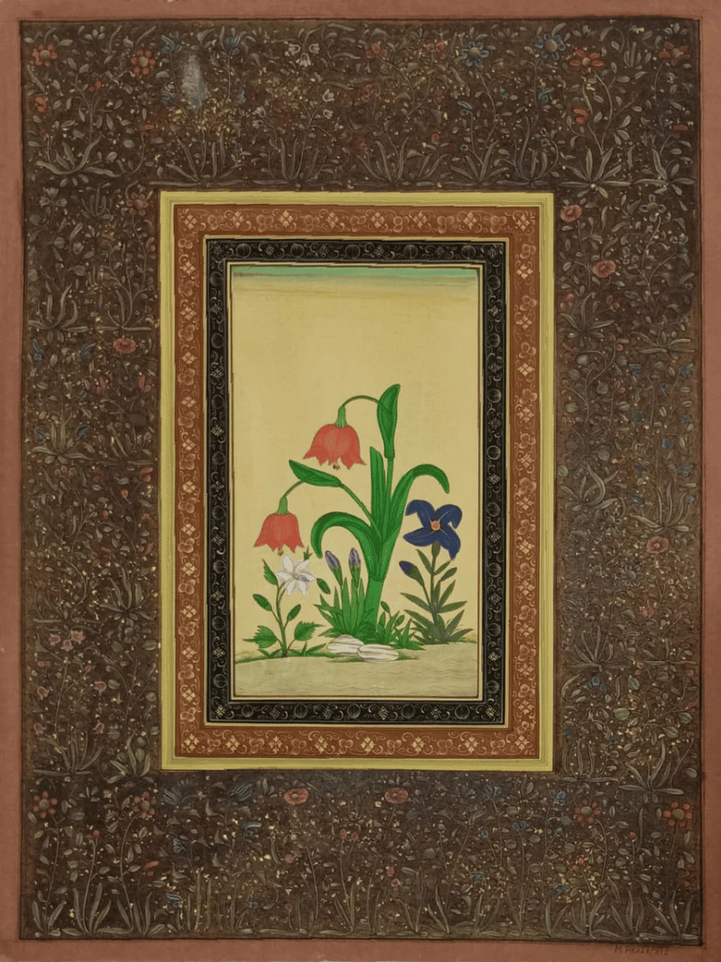 Buy Mughal Blooms in Miniature Painting by Mohan Prajapati