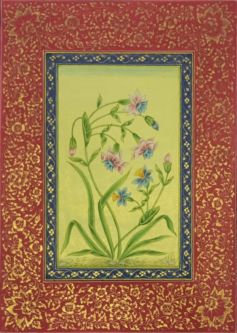 Buy Mughal Flowers in Miniature Painting by Mohan Prajapati