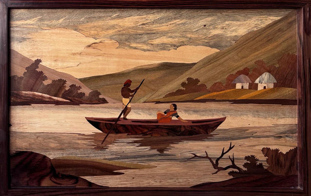 Rural scenes in Wood Inlay by Mohan Kumar Painting