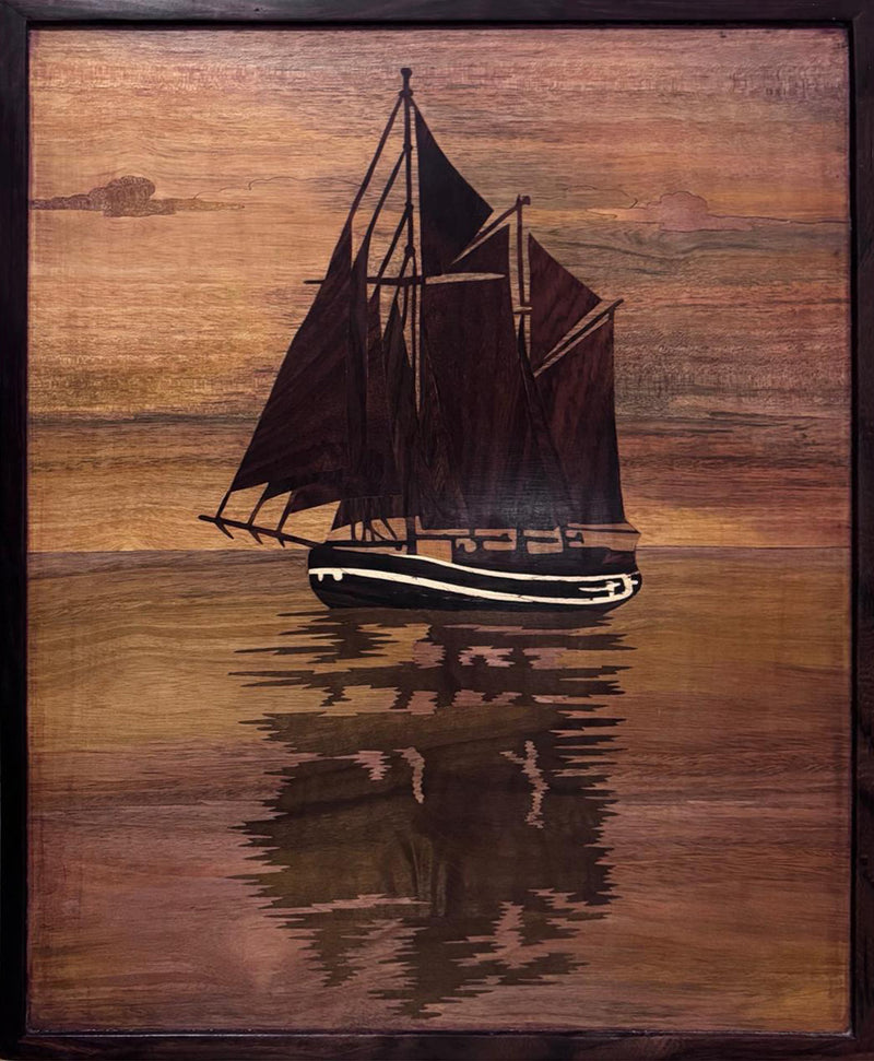 Buy Sailing boat in Wood Inlay by Mohan Kumar