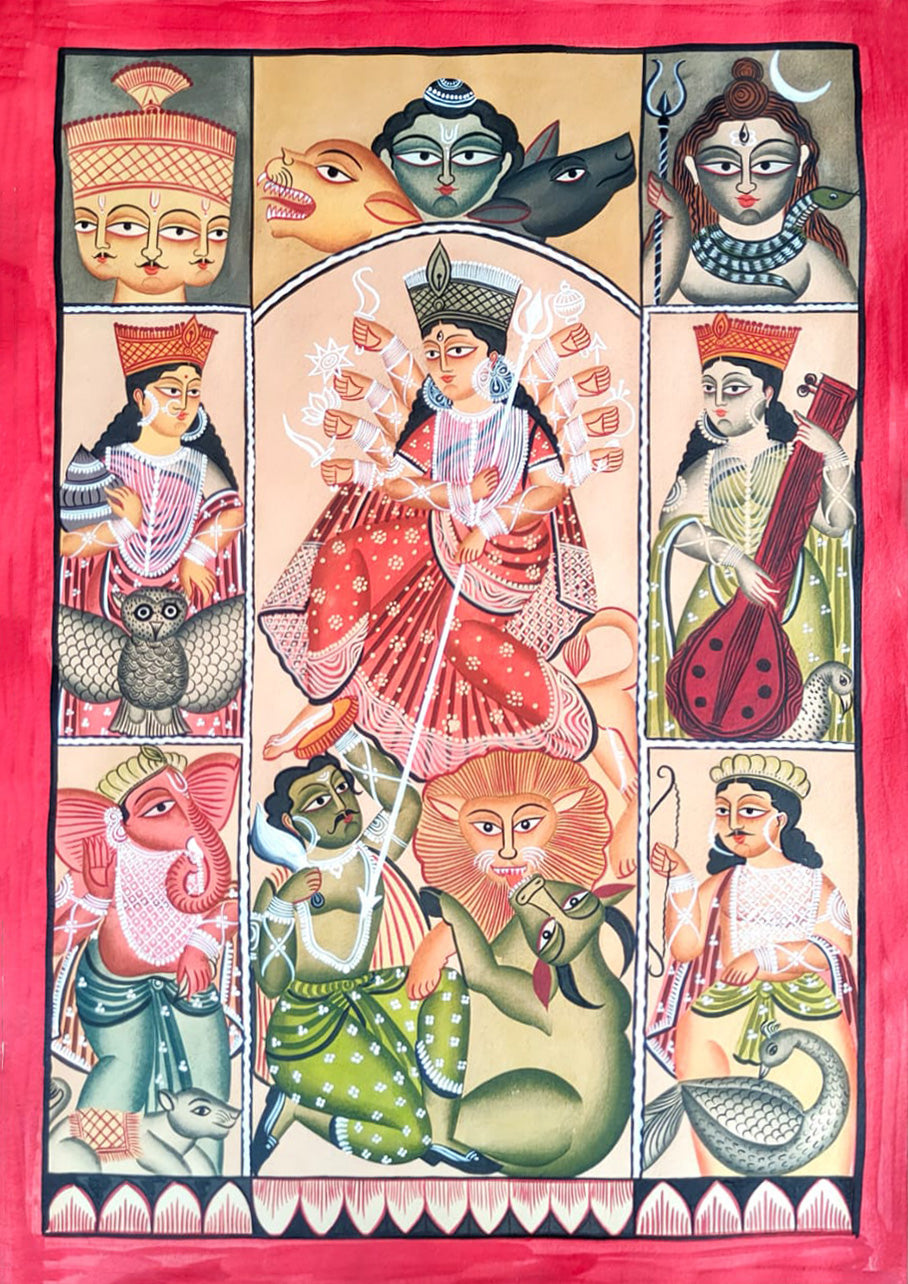 The Indian Deities in Kalighat by Hasir Chitrakar