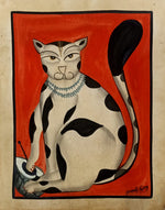 The Musical Cat in Kalighat by Sonali Chitrakar for Sale