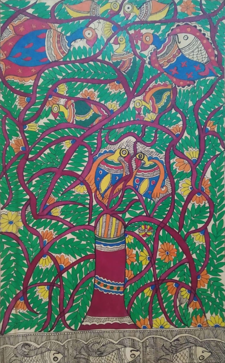 Buy Tree of life In Madhubani by Naina Creation 