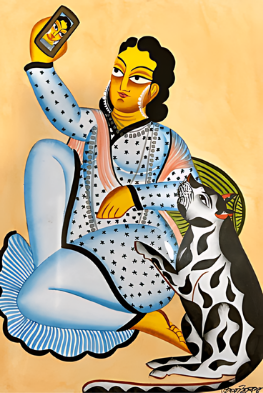 Buy Taking selfie with pet In Kalighat By Uttam Chitrakar