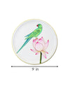 Buy Parrot & Lotus on White Pichwai Wall Décor Plate