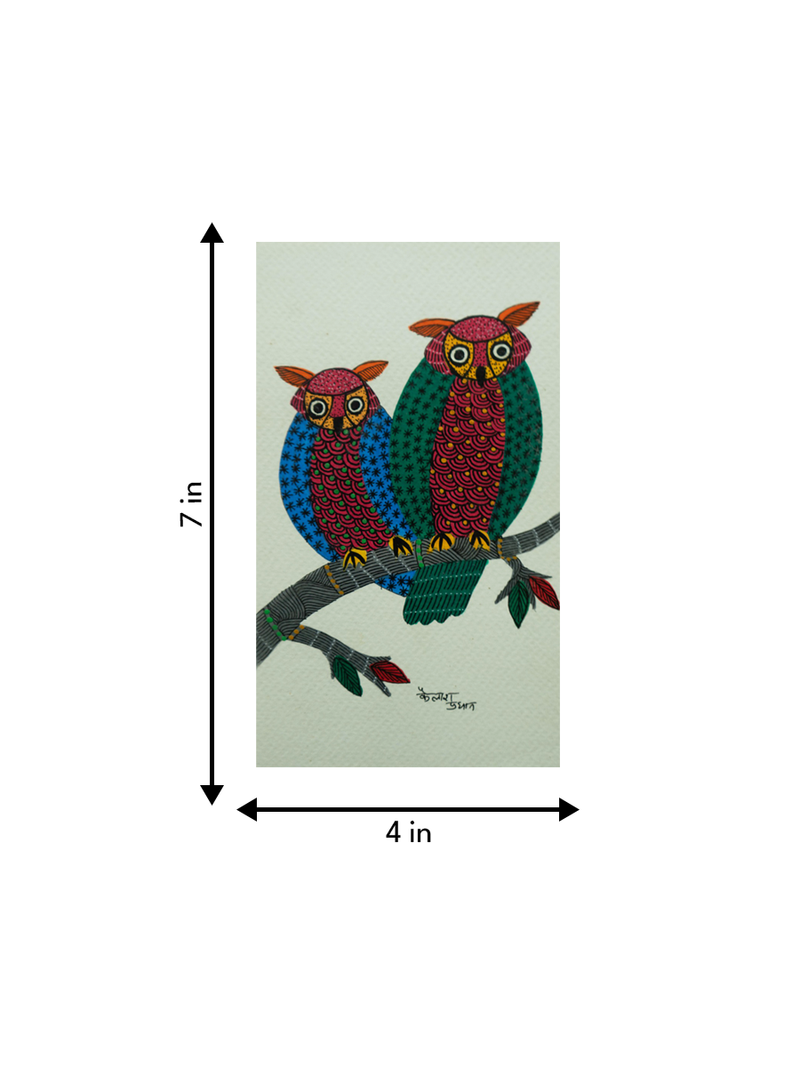 Buy A pair of owls in Gond by Kailash Pradhan