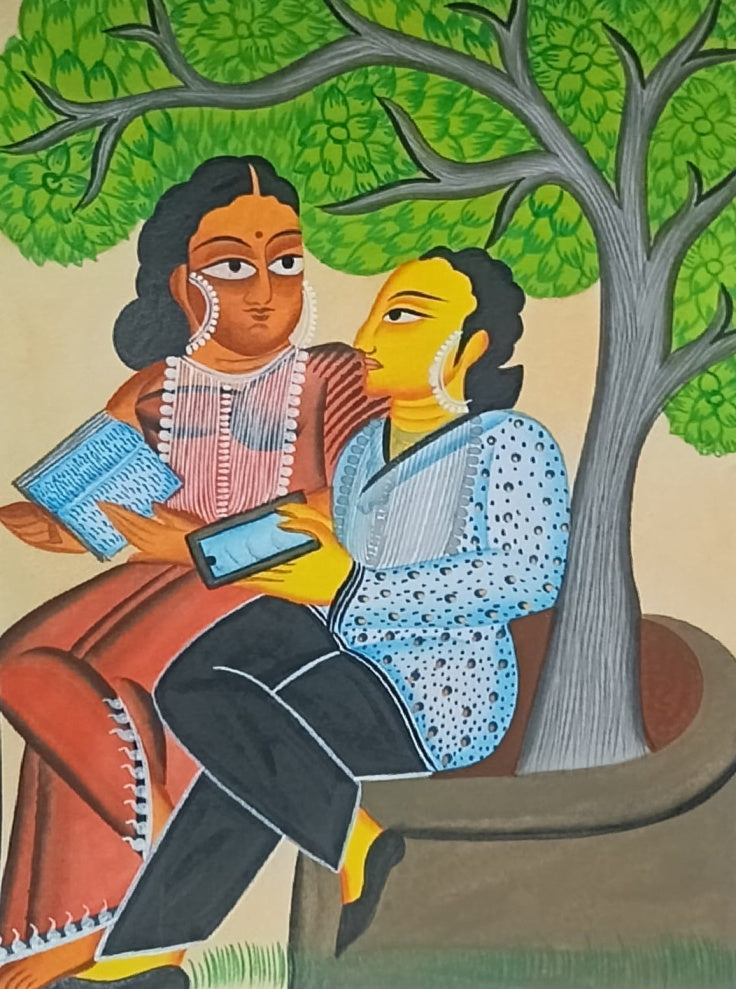 Buy Woman and Man in Kalighat by Uttam Chitrakar