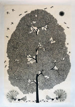 Buy Birds and Trees, Warli Art by Dilip Bahotha