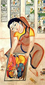 Buy Devotion in Painting Kalighat Painting by Bapi Chitrakar