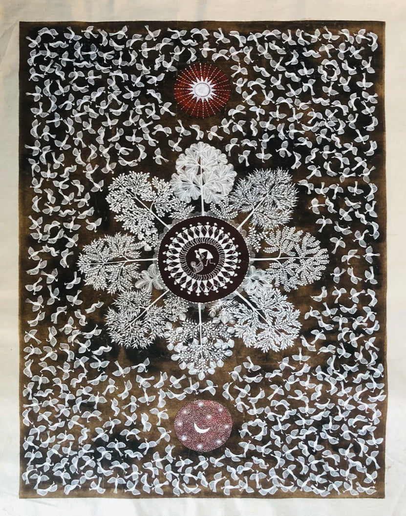 Buy Elements of Nature, Warli Art by Dilip Bahotha
