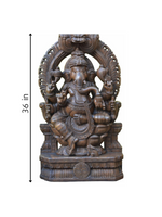 Ganesha in Teak Wood Carving artwork for sale