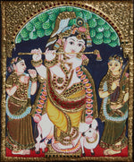 Buy Krishna, Bhama, Rukmini In Tanjore by Baaya